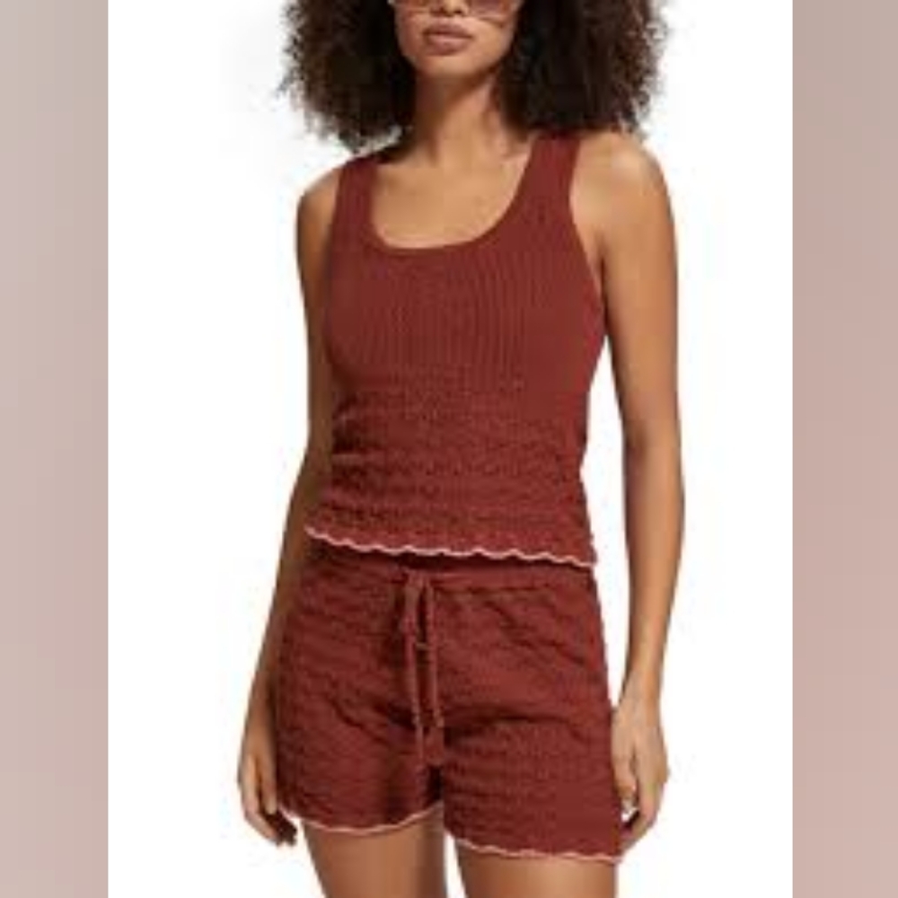 SCOTCH & SODA Pointelle Shorts And Tank Top - Sz S